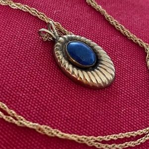A&Z Hayward I Blue Stone Cabochon 14K GF Necklace